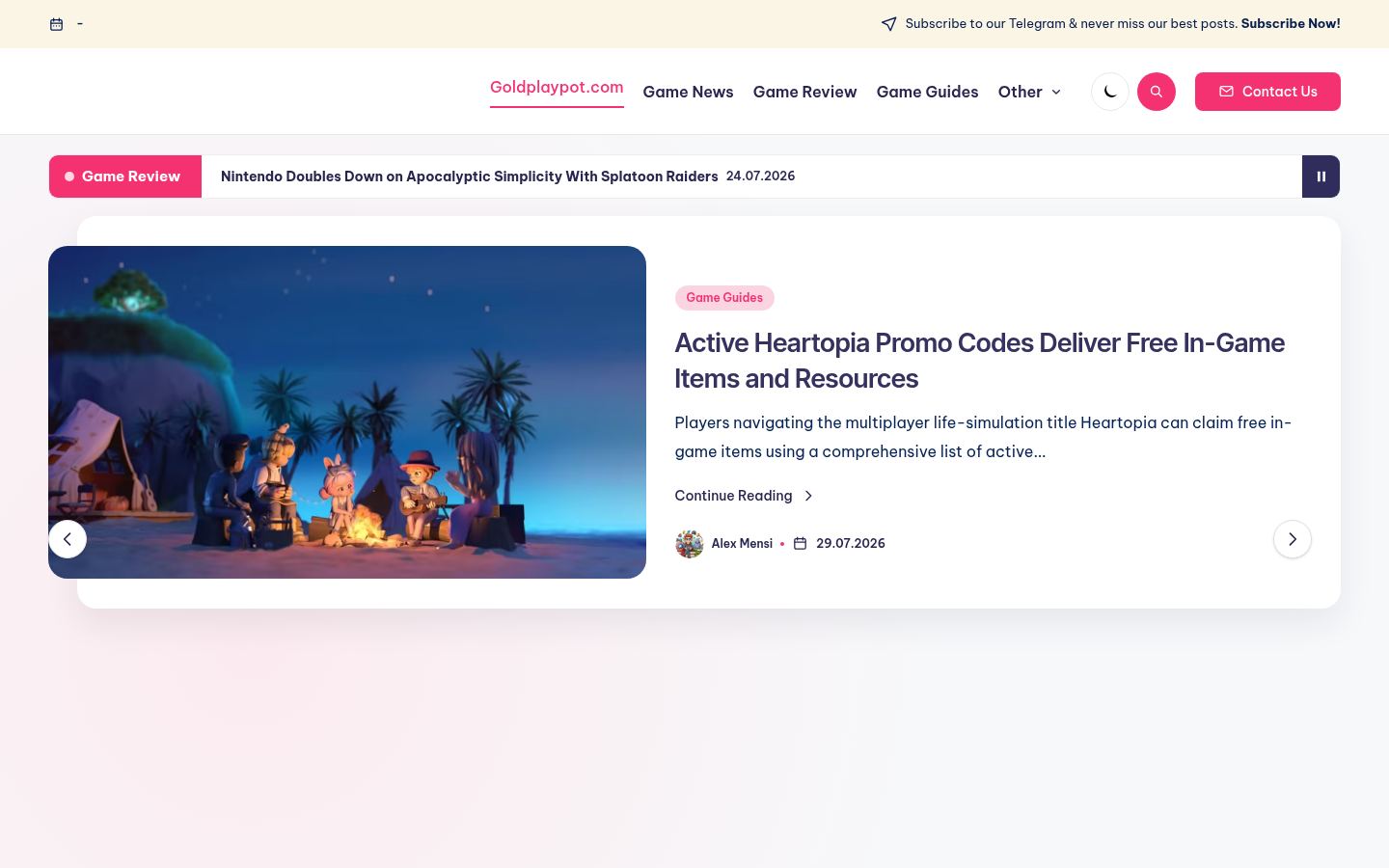 Goldplaypot 游戏资讯首屏截图