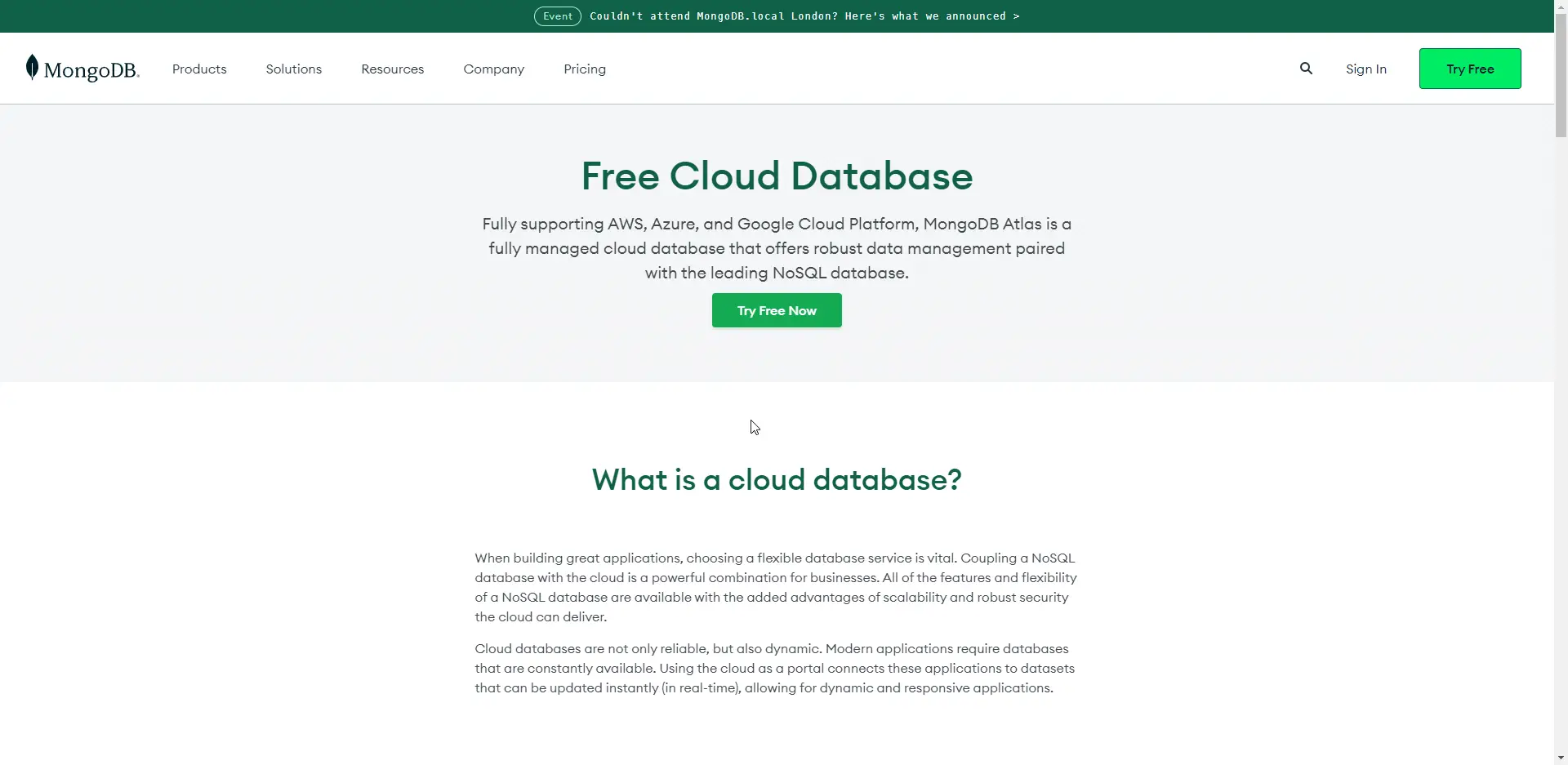 MongoDB 免费云数据库截图